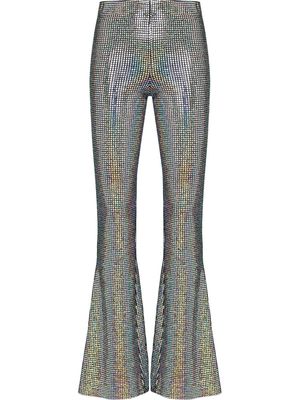 Dodo Bar Or Gabrielle crystal-embellished flared trousers - Silver
