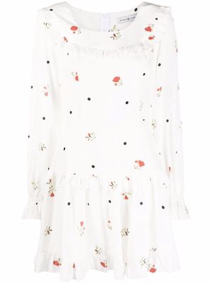 Roses & Lace Melissa floral-print silk dress - White