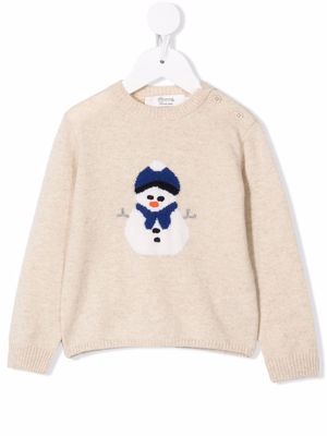Bonpoint Tyler snowman knitted jumper - Neutrals