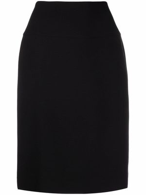 12 STOREEZ straight-cut slit skirt - Black