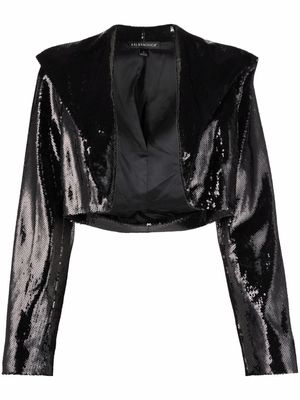 Kalmanovich sequin-embellished cropped jacket - Black