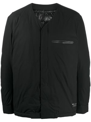 Attachment collarless padded jacket - Black