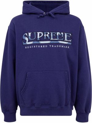 Supreme denim-logo hoodie - Blue