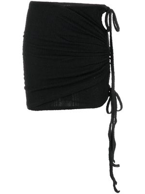 Hyein Seo asymmetric cut-out strap-detail skirt - Black