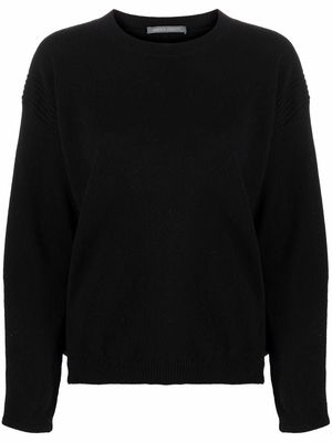 Alberta Ferretti ribbed-detail long-sleeved sweater - Black