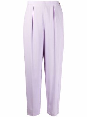 Chanel Pre-Owned 2000s tailored-cut tapered silk trousers - Purple