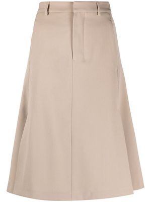 AMI Paris high-waisted A-line skirt - Neutrals