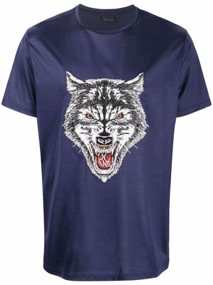 Billionaire Wolf-print T-shirt - Blue
