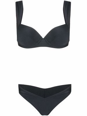 Noire Swimwear underwired lurex bikini set - Black