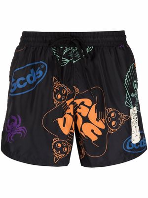 Gcds logo print swim shorts - Black