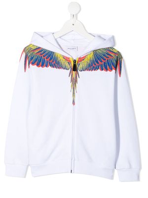 Marcelo Burlon County Of Milan Kids logo-print zipped hoodie - White