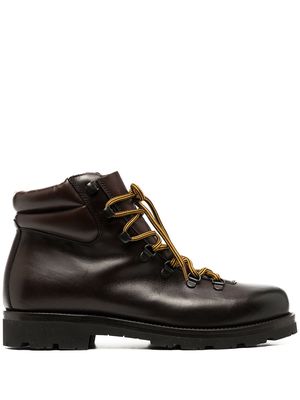 Scarosso padded-ankle lace-up boots - Brown