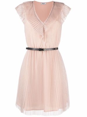 LIU JO pleated V-neck dress - Pink