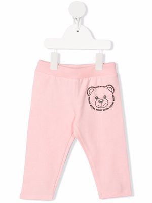 Moschino Kids teddy bear print tracksuit bottoms - Pink