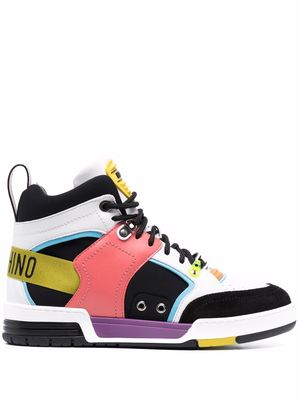 Moschino colour-block high-top sneakers - Black