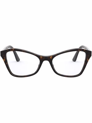 Prada Eyewear tortoiseshell geometric-frame glasses - White