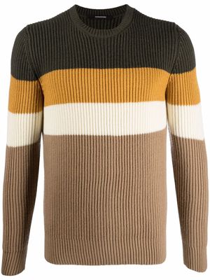 Tagliatore horizontal-stripe knitted jumper - Brown