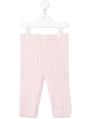 N.PEAL KIDS cable-knit leggings - Pink