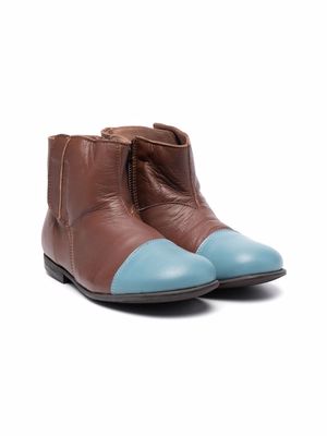 Pèpè colour-block ankle boots - Brown