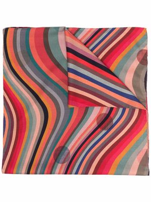PAUL SMITH Swirl-print wool-blend scarf - Red