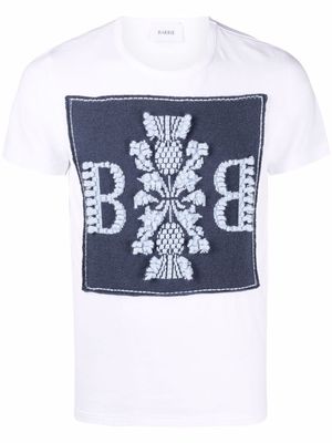 Barrie cashmere-patch cotton T-shirt - White