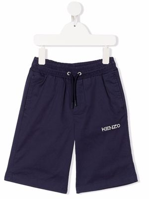 Kenzo Kids logo-embroidered shorts - Blue