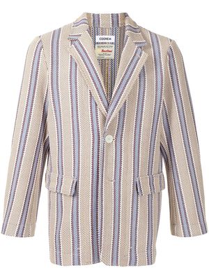 Coohem tech tweed striped blazer - Brown