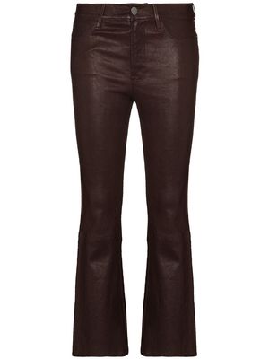 FRAME Le Crop leather flared trousers - Brown