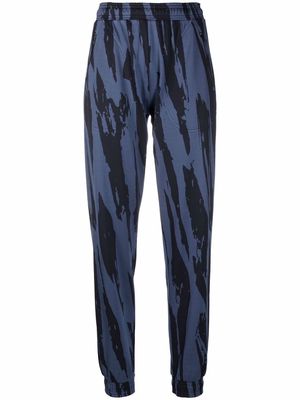 Kenzo zebra-print straight-leg pants - Blue