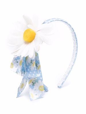 Monnalisa floral-appliqué hairband - Blue
