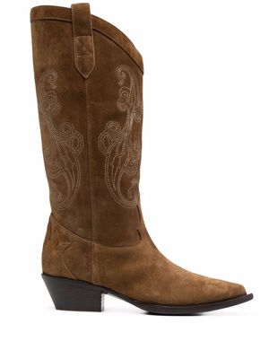ETRO Western embroidered boots - Brown