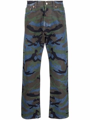 VETEMENTS camouflage-print straight jeans - Blue