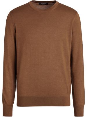 Ermenegildo Zegna long-sleeve knitted jumper - Brown