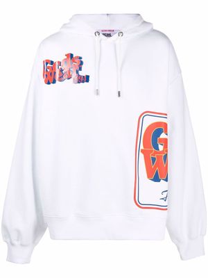 Gcds logo-printed hoodie - White