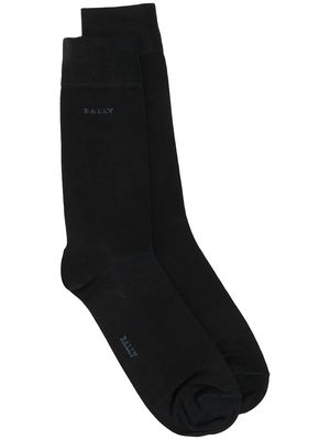 Bally logo intarsia cotton socks - Black