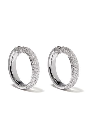 LEO PIZZO 18kt white gold hoop diamond earrings - Silver