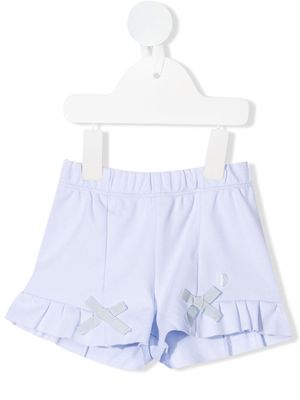 Patachou ruffle-trim cotton shorts - Blue