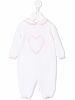 Siola heart embroidered-logo rompers - Neutrals