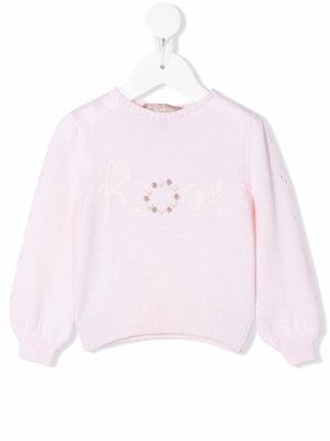 La Stupenderia embroidered knitted jumper - Pink