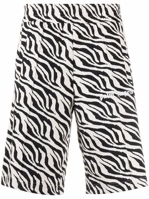 Palm Angels zebra-print track shorts - Black
