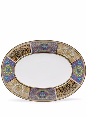 Versace Barocco Mosaic oval plate - White