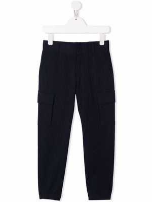 BOSS Kidswear tapered-leg cargo trousers - Blue