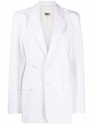MM6 Maison Margiela fitted-waist single-breasted blazer - White