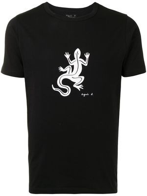 agnès b. logo-print cotton T-shirt - Black