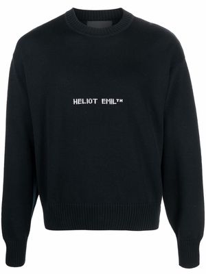 HELIOT EMIL intarsia-knit wool jumper - Black