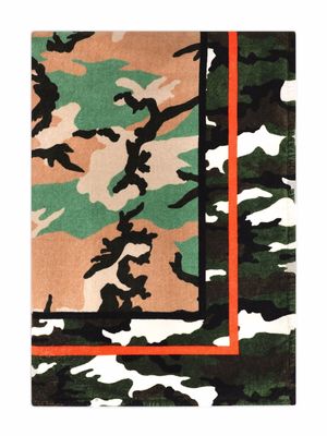 Dolce & Gabbana camouflage logo-print towel - Brown