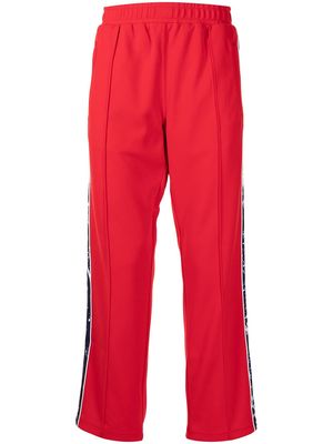 Ports V side stripe-detail track pants - Red