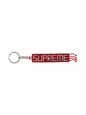 Supreme beaded-logo keychain - Red