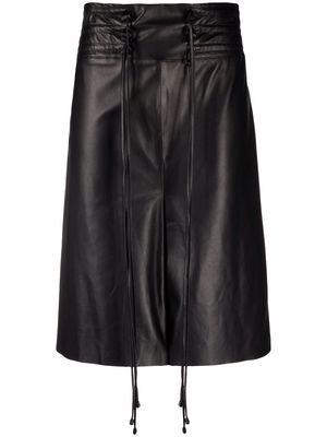 The Mannei Aydoun leather shorts - Black