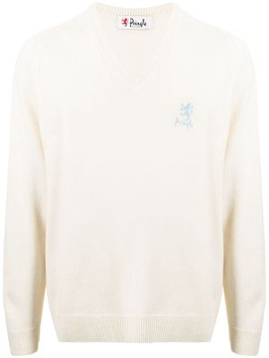 Pringle of Scotland Archive embroidered-logo jumper - White